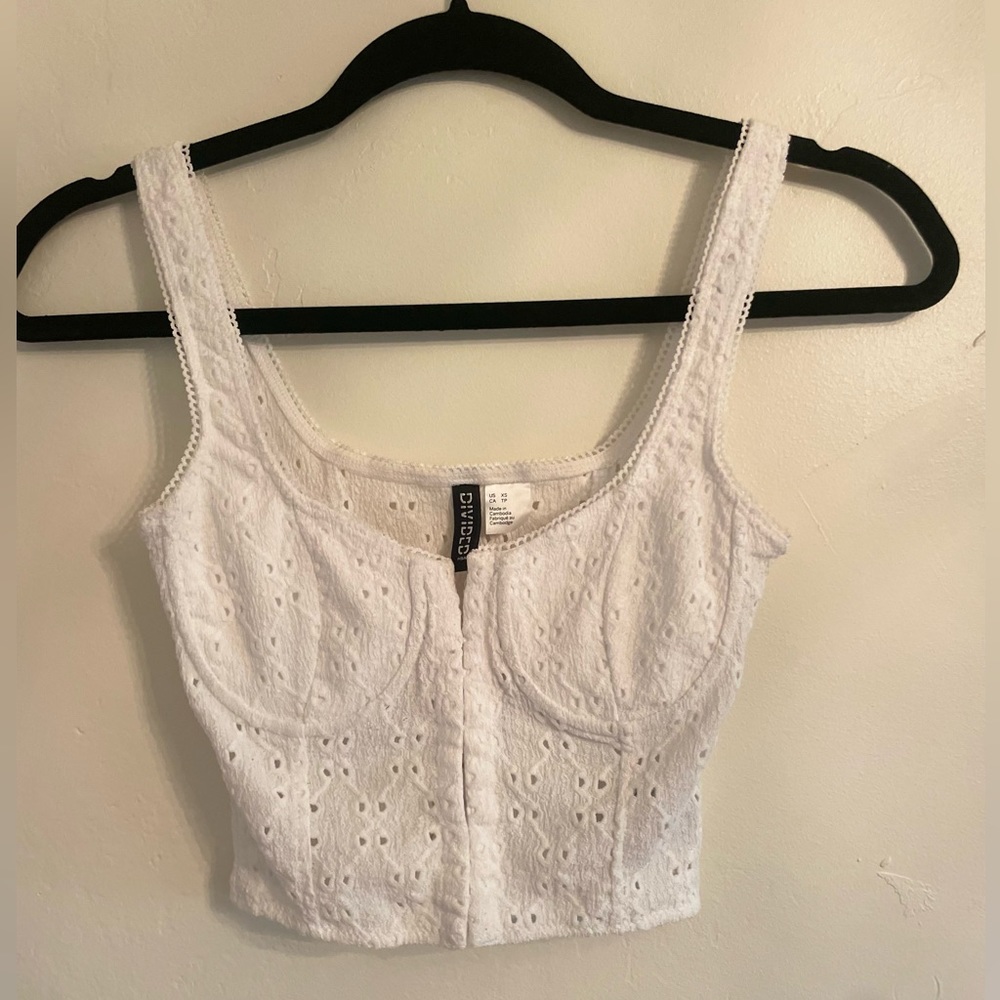 H&M eyelet bralette crop top